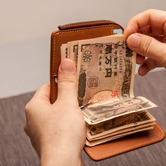 Leather Men Slim Small Wallet Bifold Small Money Clip Wallet for Men