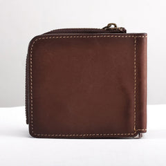 Leather Men Slim Small Wallet Bifold Small Money Clip Wallet for Men