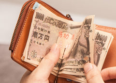 Leather Men Slim Small Wallet Bifold Small Money Clip Wallet for Men