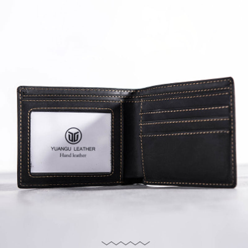 Leather Men Slim Small Wallet Bifold Small Vintage Wallet for Men