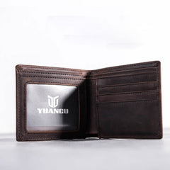 Leather Men Slim Small Wallet Bifold Small Vintage Wallet for Men