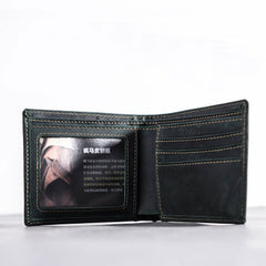 Leather Men Slim Small Wallet Bifold Small Vintage Wallet for Men