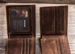 Leather Men Slim Small Wallet Bifold Small Vintage Wallet for Men