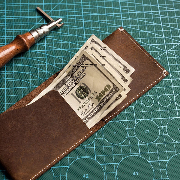 Leather Men Slim Small Wallet Bifold Small Vintage Wallet for Men
