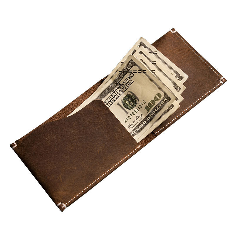 Leather Men Slim Small Wallet Bifold Small Vintage Wallet for Men