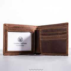 Leather Men Slim Small Wallet Bifold Small Vintage Wallet for Men