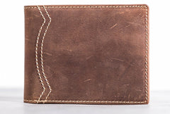 Leather Men Slim Small Wallet Bifold Small Vintage Wallet for Men