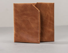 Leather Men Slim Small Wallet Trifold Small Vintage Wallet for Men