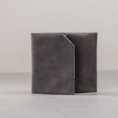 Leather Men Slim Small Wallet Trifold Small Vintage Wallet for Men