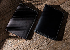 Leather Men Small Slim Travel Wallet Passport Wallet Bifold Small Wallets for Men