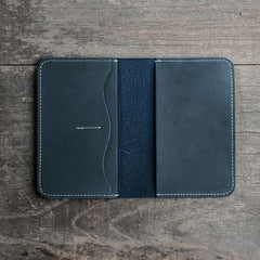 Leather Men Small Slim Travel Wallet Passport Wallet Bifold for Men