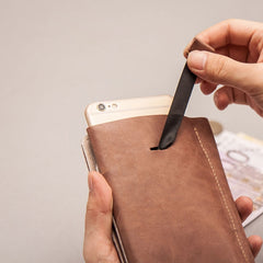 Leather Men Travel Wallet Passport Wallet Bifold Long Wallets for Men