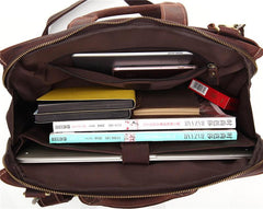 Vintage Leather Mens Briefcase Work Briefcase Business Briefcase Laptop Briefcase For Men - iwalletsmen
