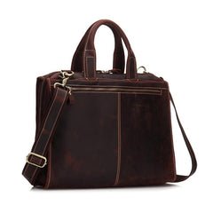 Vintage Leather Mens Briefcase Work Briefcase Business Briefcase Laptop Briefcase For Men - iwalletsmen