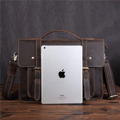Leather Vintage Mens Briefcase Lawyer Briefcase Laptop Briefcase Business Briefcase For Men - iwalletsmen