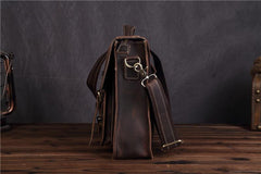 Leather Vintage Mens Briefcase Lawyer Briefcase Laptop Briefcase Business Briefcase For Men - iwalletsmen