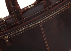 Vintage Leather Mens Briefcase Work Briefcase Business Briefcase Laptop Briefcase For Men - iwalletsmen