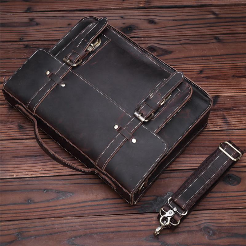Leather Vintage Mens Briefcase Lawyer Briefcase Laptop Briefcase Business Briefcase For Men - iwalletsmen