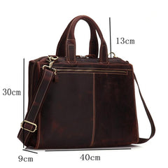 Vintage Leather Mens Briefcase Work Briefcase Business Briefcase Laptop Briefcase For Men - iwalletsmen
