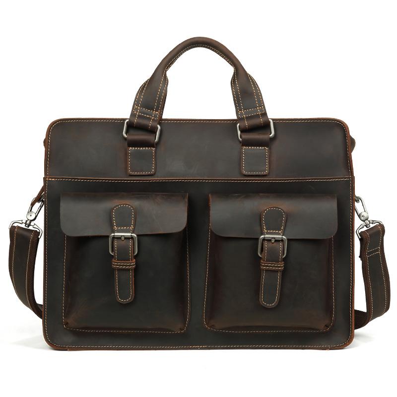 Leather Vintage Mens Briefcase Lawyer Briefcases Laptop Briefcase Business Briefcase For Men - iwalletsmen