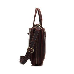 Vintage Leather Mens Briefcase Work Briefcase Business Briefcase Laptop Briefcase For Men - iwalletsmen