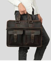 Leather Vintage Mens Briefcase Lawyer Briefcases Laptop Briefcase Business Briefcase For Men - iwalletsmen