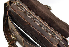 Leather Men Vintage Coffee Messenger Bag Shoulder Bag for Men - iwalletsmen