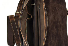 Leather Men Vintage Coffee Messenger Bag Shoulder Bag for Men - iwalletsmen