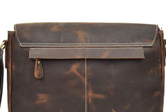 Leather Men Vintage Coffee Messenger Bag Shoulder Bag for Men - iwalletsmen