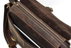 Leather Men Vintage Coffee Messenger Bag Shoulder Bag for Men - iwalletsmen