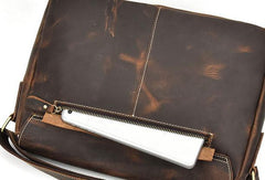 Leather Men Vintage Coffee Messenger Bag Shoulder Bag for Men - iwalletsmen
