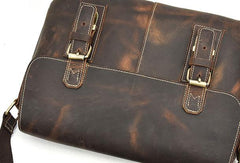 Leather Men Vintage Coffee Messenger Bag Shoulder Bag for Men - iwalletsmen