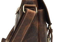 Leather Men Vintage Coffee Messenger Bag Shoulder Bag for Men - iwalletsmen