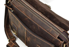 Leather Men Vintage Coffee Messenger Bag Shoulder Bag for Men - iwalletsmen
