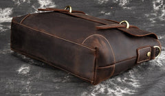 Leather Mens 13inch Laptop Bag Briefcase Work Handbag Business Bag for Men - iwalletsmen