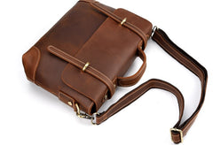 Leather Mens 13inch Laptop Bag Briefcase Work Handbag Business Bag for Men - iwalletsmen