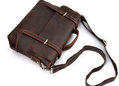 Leather Mens 13inch Laptop Bag Briefcase Work Handbag Business Bag for Men - iwalletsmen
