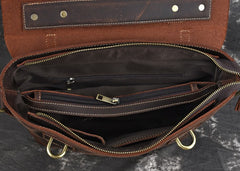 Leather Mens 13inch Laptop Bag Briefcase Work Handbag Business Bag for Men - iwalletsmen
