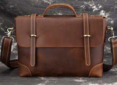Leather Mens 13inch Laptop Bag Briefcase Work Handbag Business Bag for Men - iwalletsmen