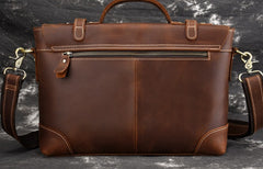 Leather Mens 13inch Laptop Bag Briefcase Work Handbag Business Bag for Men - iwalletsmen