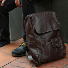 Leather Mens Backpacks Cool Travel Backpacks Laptop Backpack for men - iwalletsmen