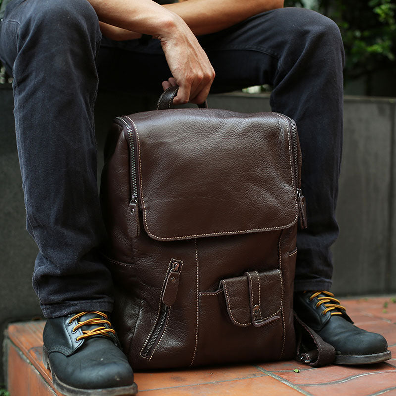 backpacks for men travel Leather Mens Backpacks Cool Travel Backpacks Laptop Backpack for men –  iwalletsmen
