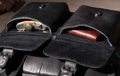 Leather Mens Black Briefcase Shoulder Bag Handbag Work Bag Business Bag for Men