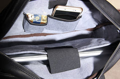 Leather Mens Black Briefcase Shoulder Bag Handbag Work Bag Business Bag for Men