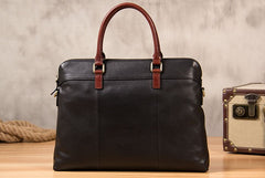Leather Mens Black Briefcase Shoulder Bag Handbag Work Bag Laptop Bag Business Bag for Men