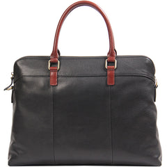 Leather Mens Black Briefcase Shoulder Bag Handbag Work Bag Laptop Bag Business Bag for Men