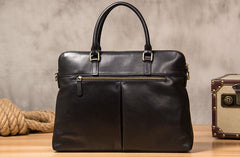 Leather Mens Black Briefcase Shoulder Bag Handbag Work Bag Laptop Bag Business Bag for Men