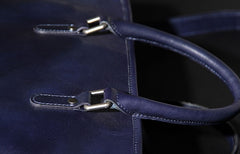 Leather Mens Blue Briefcase Shoulder Bag Handbag Work Bag Laptop Bag Business Bag for Men