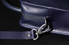Leather Mens Blue Briefcase Shoulder Bag Handbag Work Bag Laptop Bag Business Bag for Men