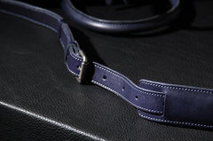 Leather Mens Blue Briefcase Shoulder Bag Handbag Work Bag Laptop Bag Business Bag for Men